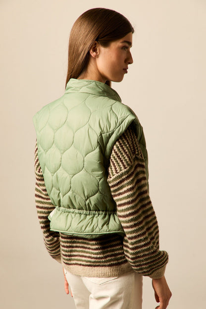 Chaleco plumas verde